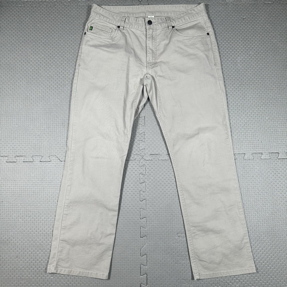 Stio Mens Rivet Canvas Pants Size 34x29 Gray Utility Organic Cotton Stretch Work